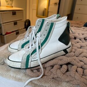 Zara white and green High-Top Sneakers